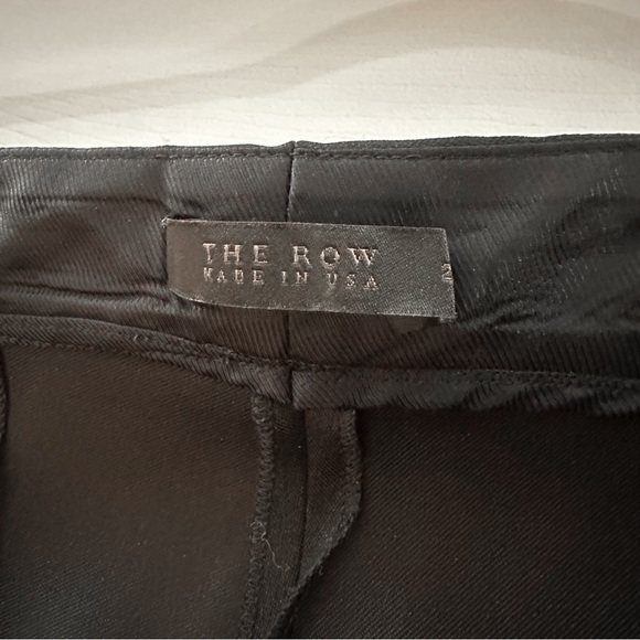 The Row Satin Stretch Slim Leg Ankle Pants Black Flat Front sz 2 - Picture 8 of 9